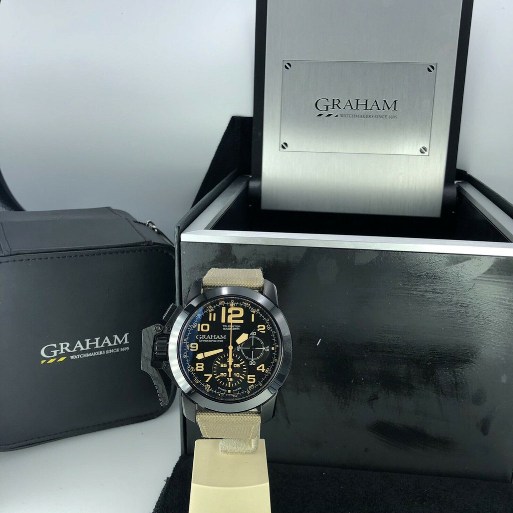 Graham Chronofigter Oversize Black Sahara 2CCAU.B02A PVD case Mint Condition