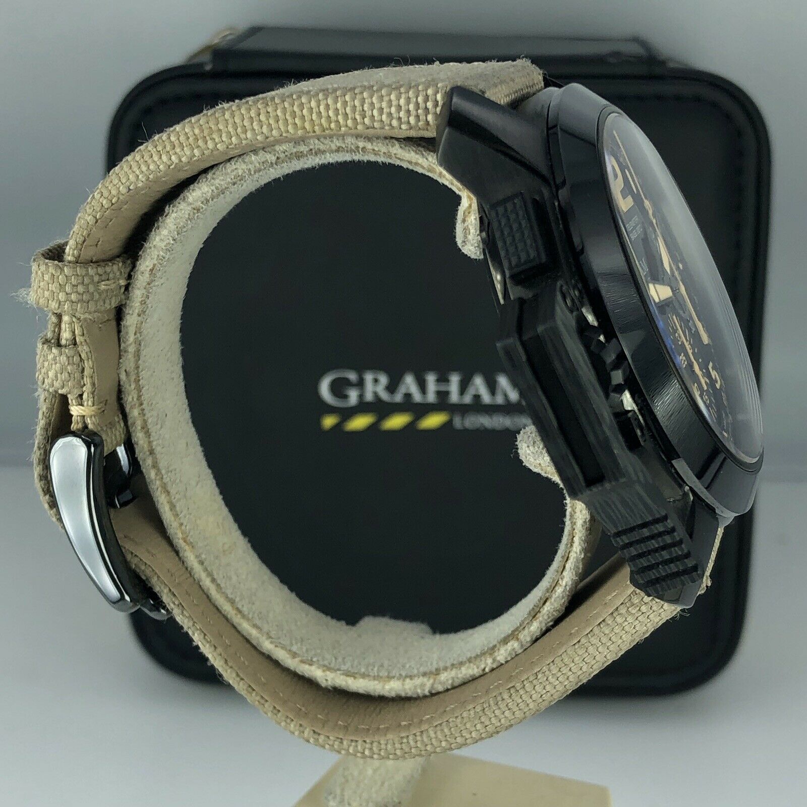 Graham Chronofigter Oversize Black Sahara 2CCAU.B02A PVD case Mint Condition
