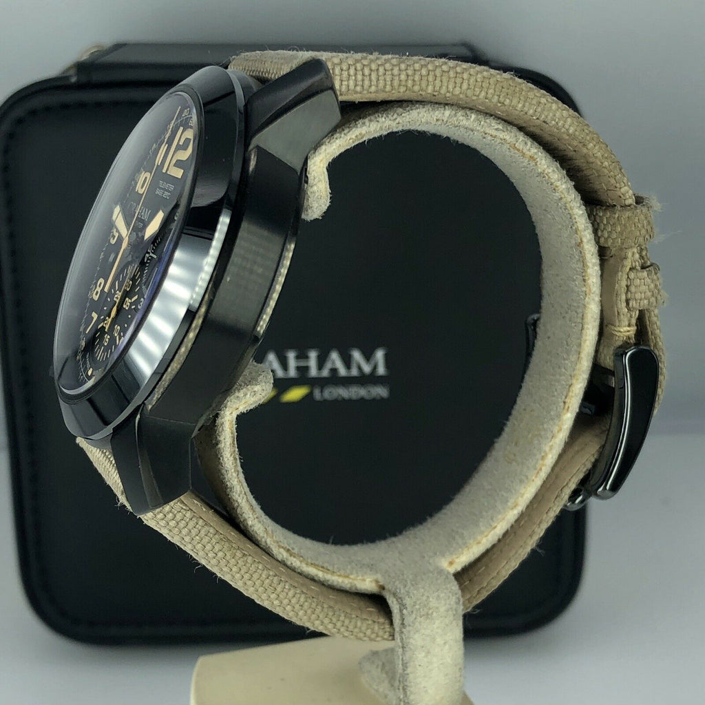 Graham Chronofigter Oversize Black Sahara 2CCAU.B02A PVD case Mint Condition