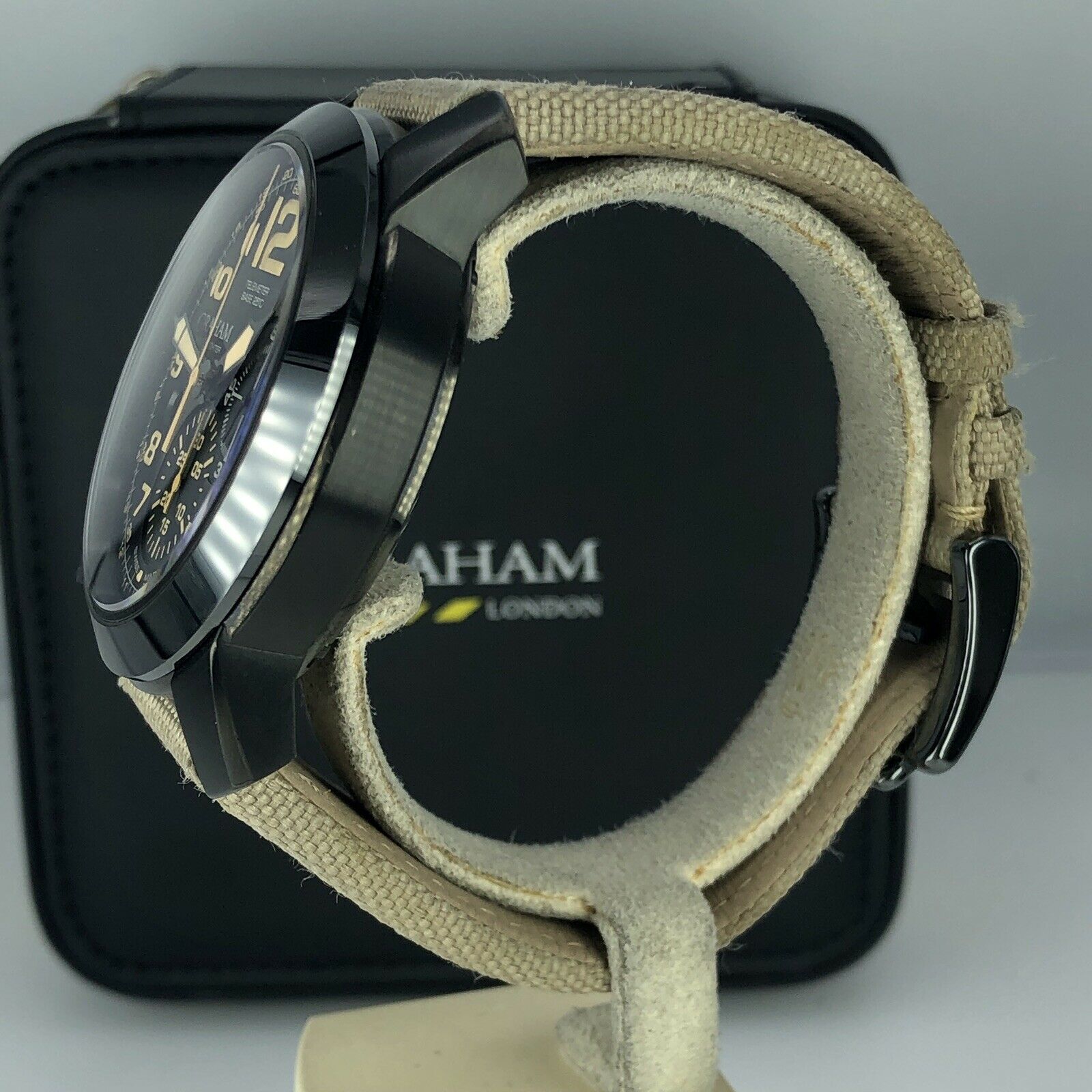 Graham Chronofigter Oversize Black Sahara 2CCAU.B02A PVD case Mint Condition