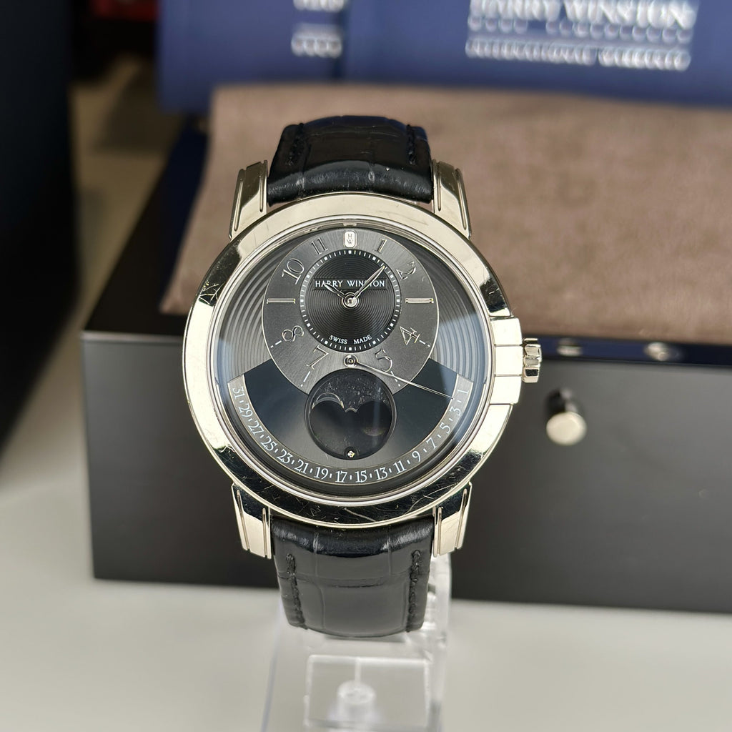 Harry Winston Midnight COLLECTION Moon Phase White gold with Box MIDAMP42WW002