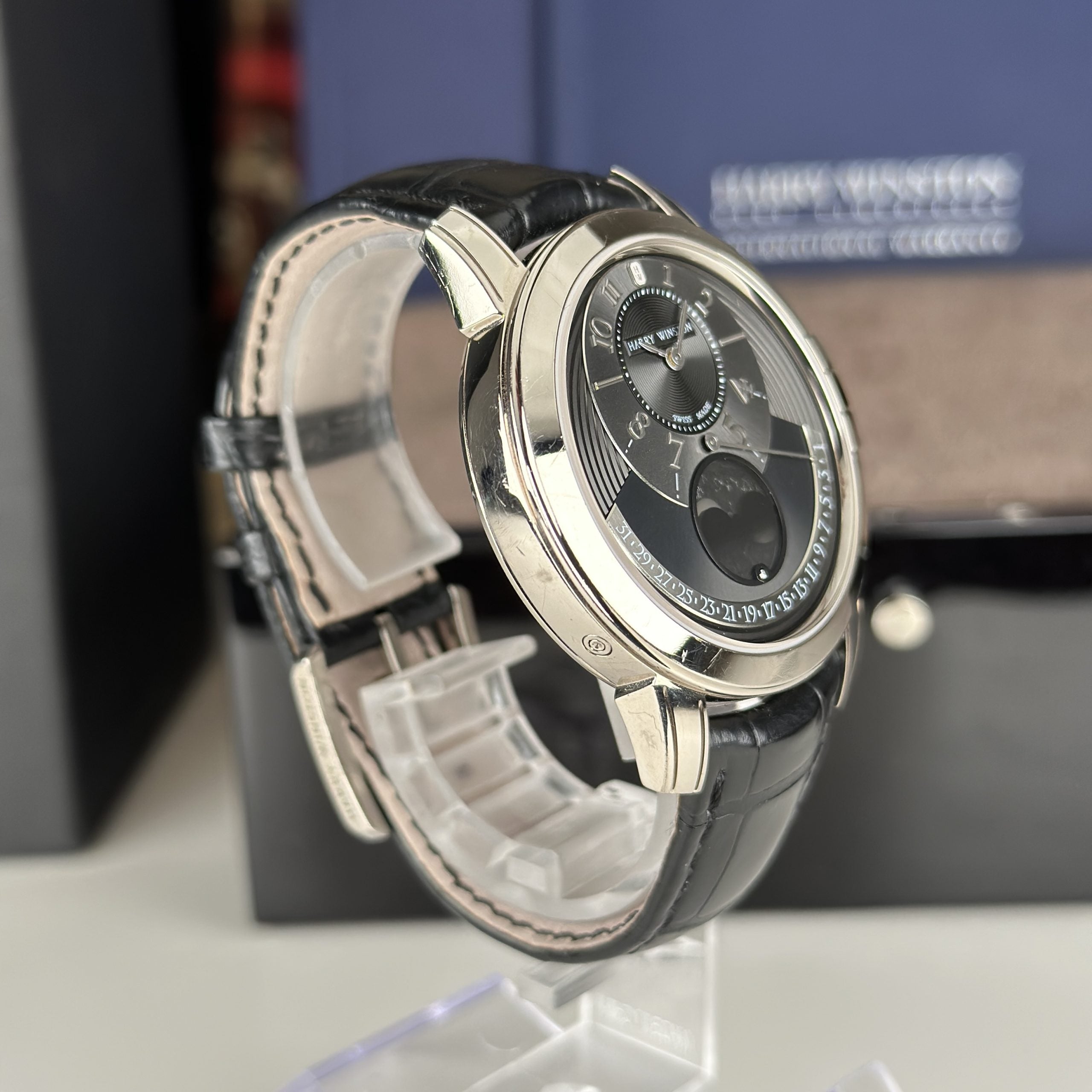 Harry Winston Midnight COLLECTION Moon Phase White gold with Box MIDAMP42WW002