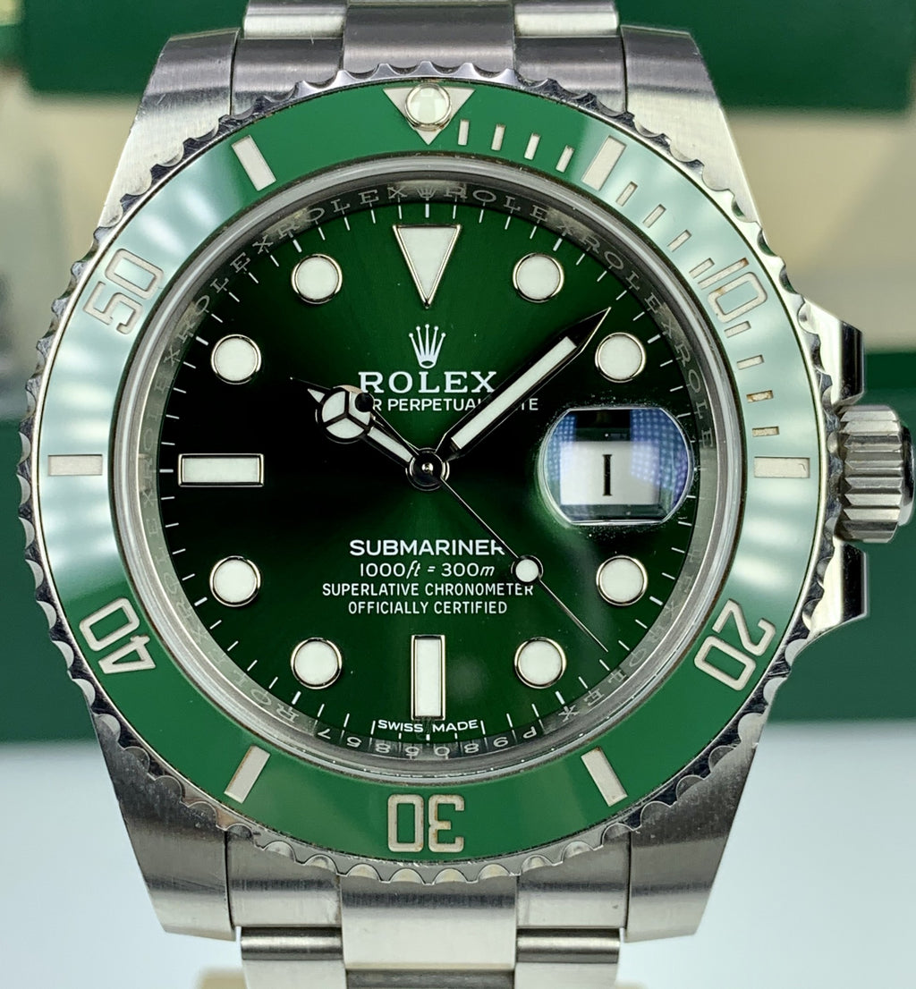 2017 UnPolished Rolex 116610LV Submariner Anniversary Hulk Full Stickers Box & Card