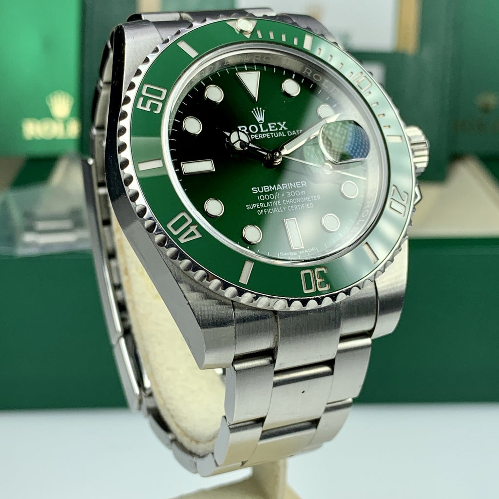 2017 UnPolished Rolex 116610LV Submariner Anniversary Hulk Full Stickers Box & Card
