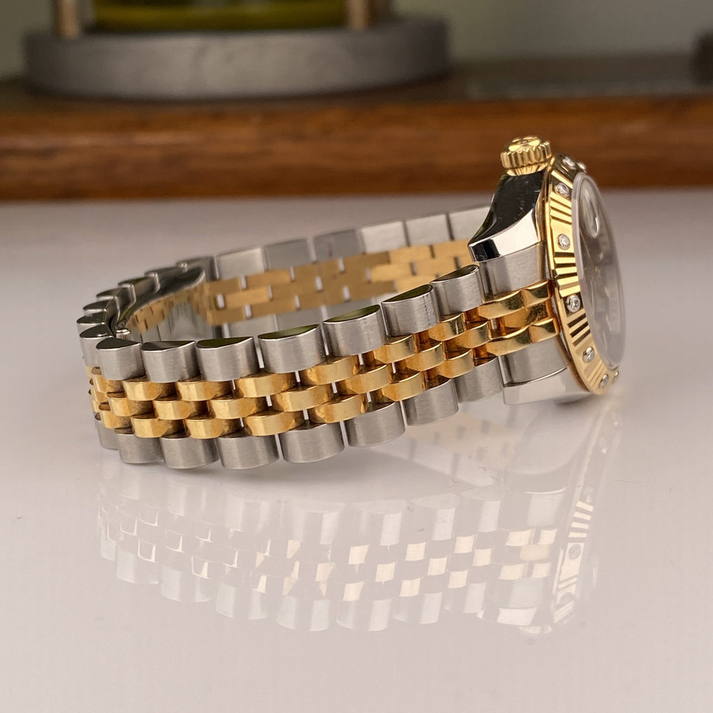 Rolex Lady-Datejust 26mm Jubilee Bracelets 179313 Black Factory Diamonds