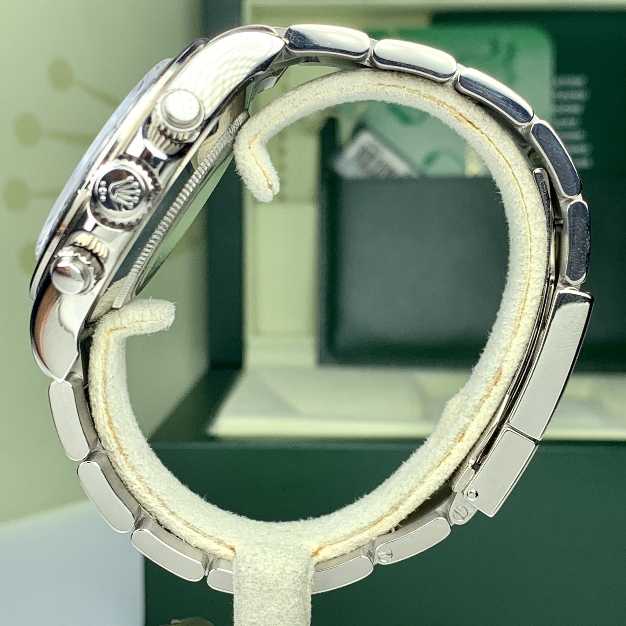 2007 Rolex Daytona 116509 White Gold Grey Dial Arabic Numbers Full Set Box and Papers Unpolished