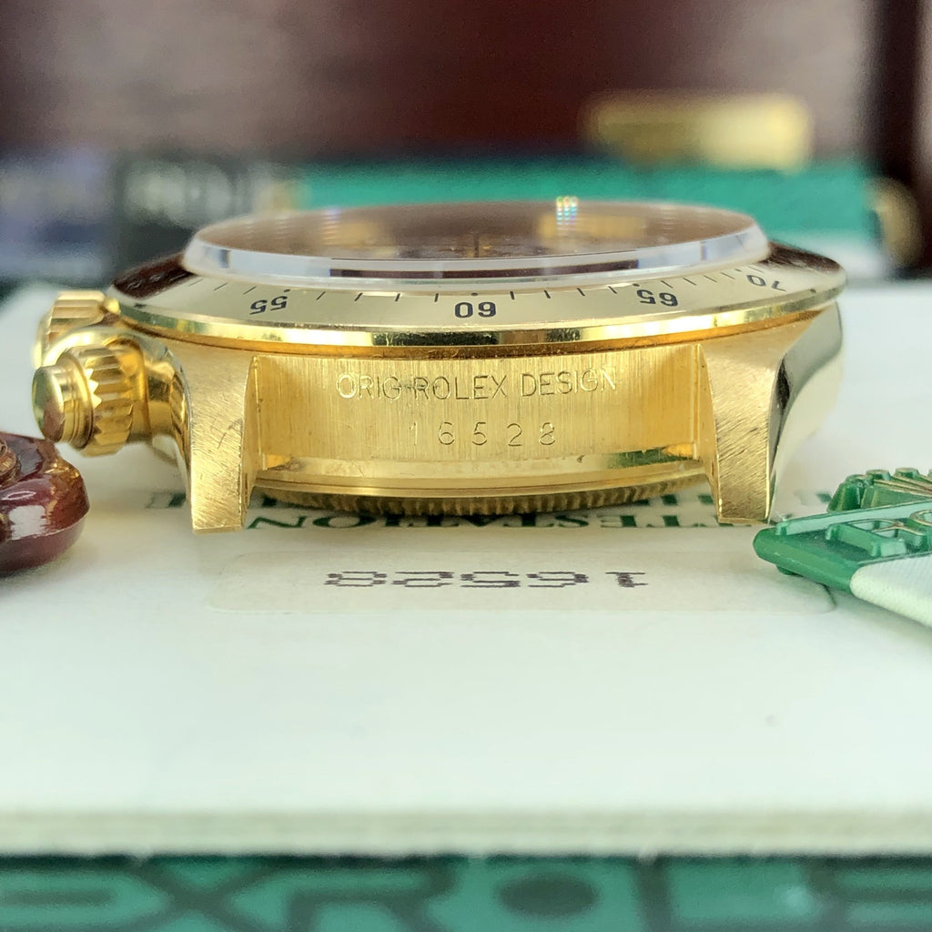 1988 Vintage Rolex Daytona 16528 Zenith Porcelain Diamonds 4 line Dial R Serial Full Set Paper Box