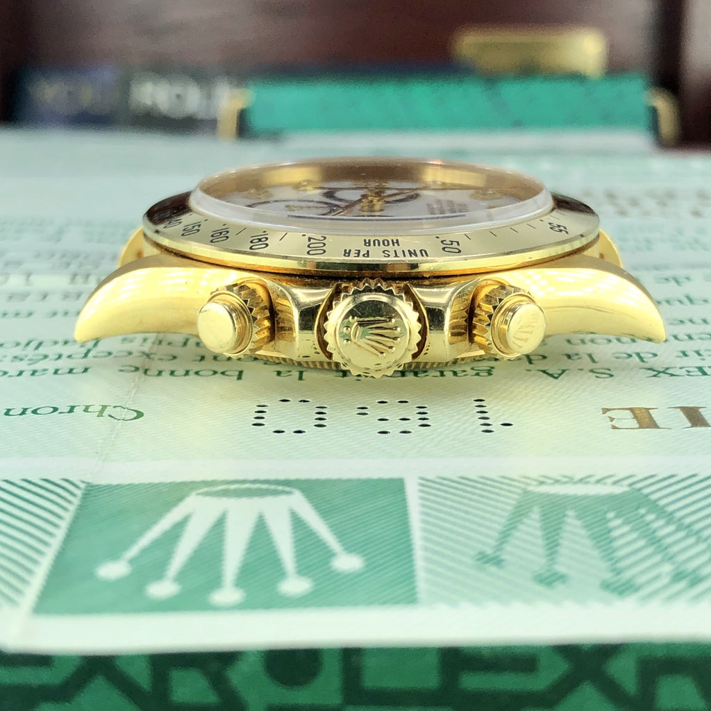 1988 Vintage Rolex Daytona 16528 Zenith Porcelain Diamonds 4 line Dial R Serial Full Set Paper Box