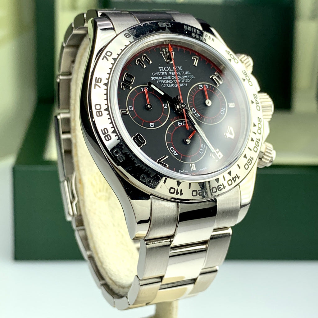 2007 Rolex Daytona 116509 White Gold Grey Dial Arabic Numbers Full Set Box and Papers Unpolished