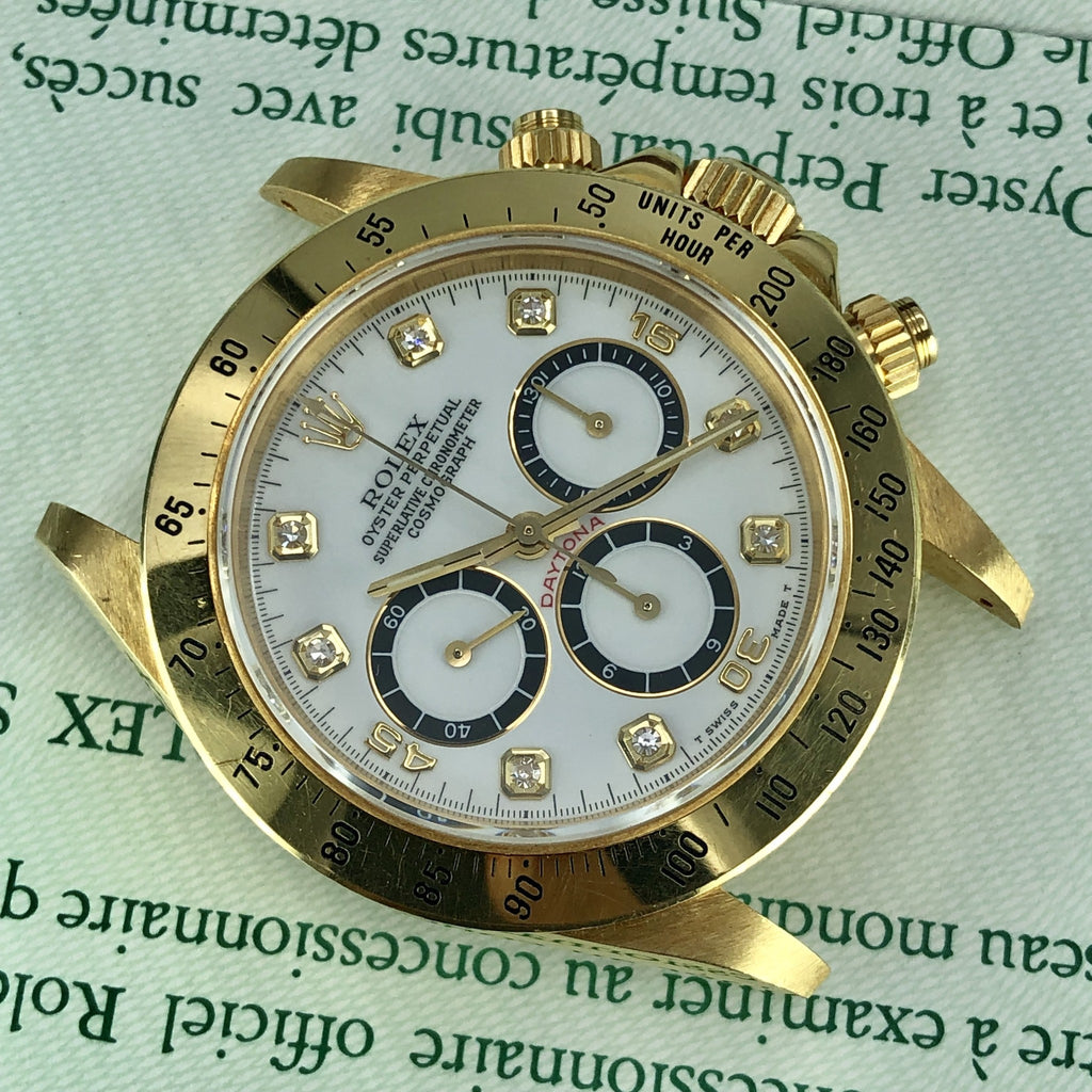 1988 Vintage Rolex Daytona 16528 Zenith Porcelain Diamonds 4 line Dial R Serial Full Set Paper Box