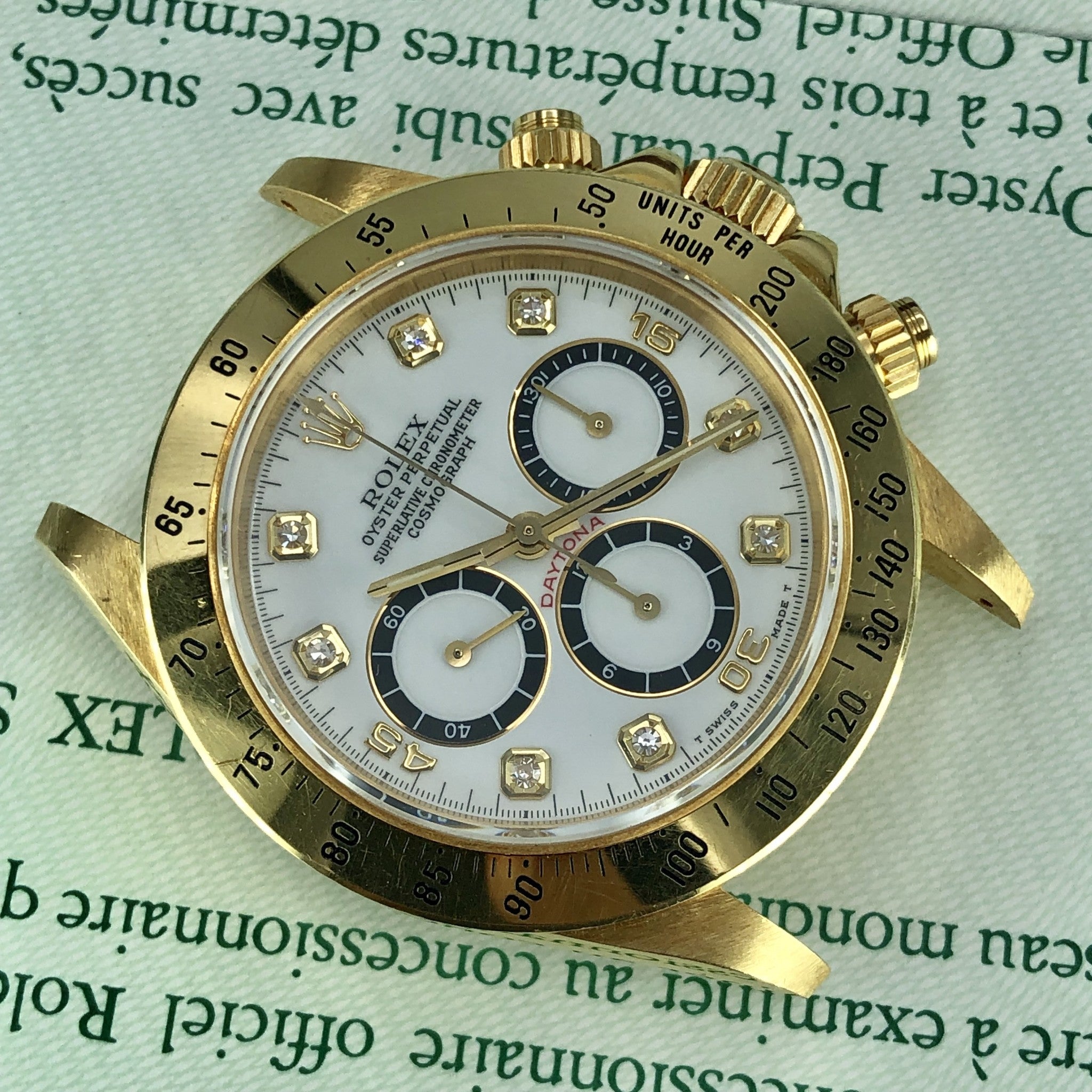 1988 Vintage Rolex Daytona 16528 Zenith Porcelain Diamonds 4 line Dial R Serial Full Set Paper Box
