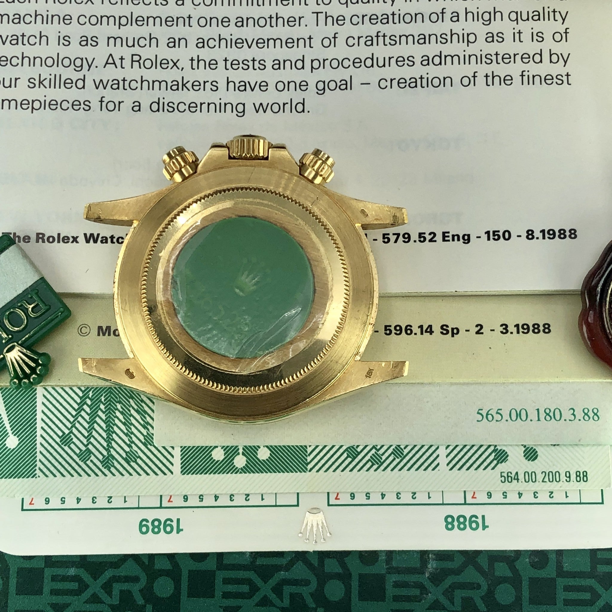 1988 Vintage Rolex Daytona 16528 Zenith Porcelain Diamonds 4 line Dial R Serial Full Set Paper Box