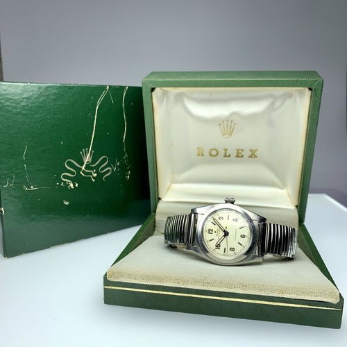 1940’s Vintage Rolex Oyster Perpetual 2940 Bubbleback Rhodium Dial