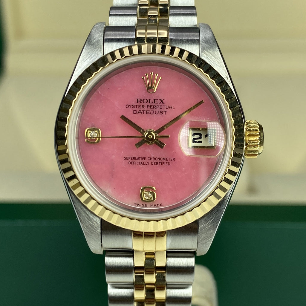 2003 Factory Pink Dial Ladies 26mm Rolex With Box