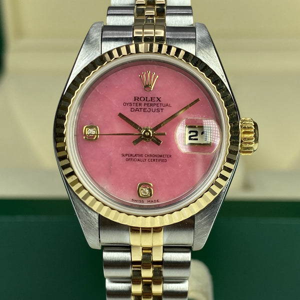 2003 Factory Pink Dial Ladies 26mm Rolex With Box