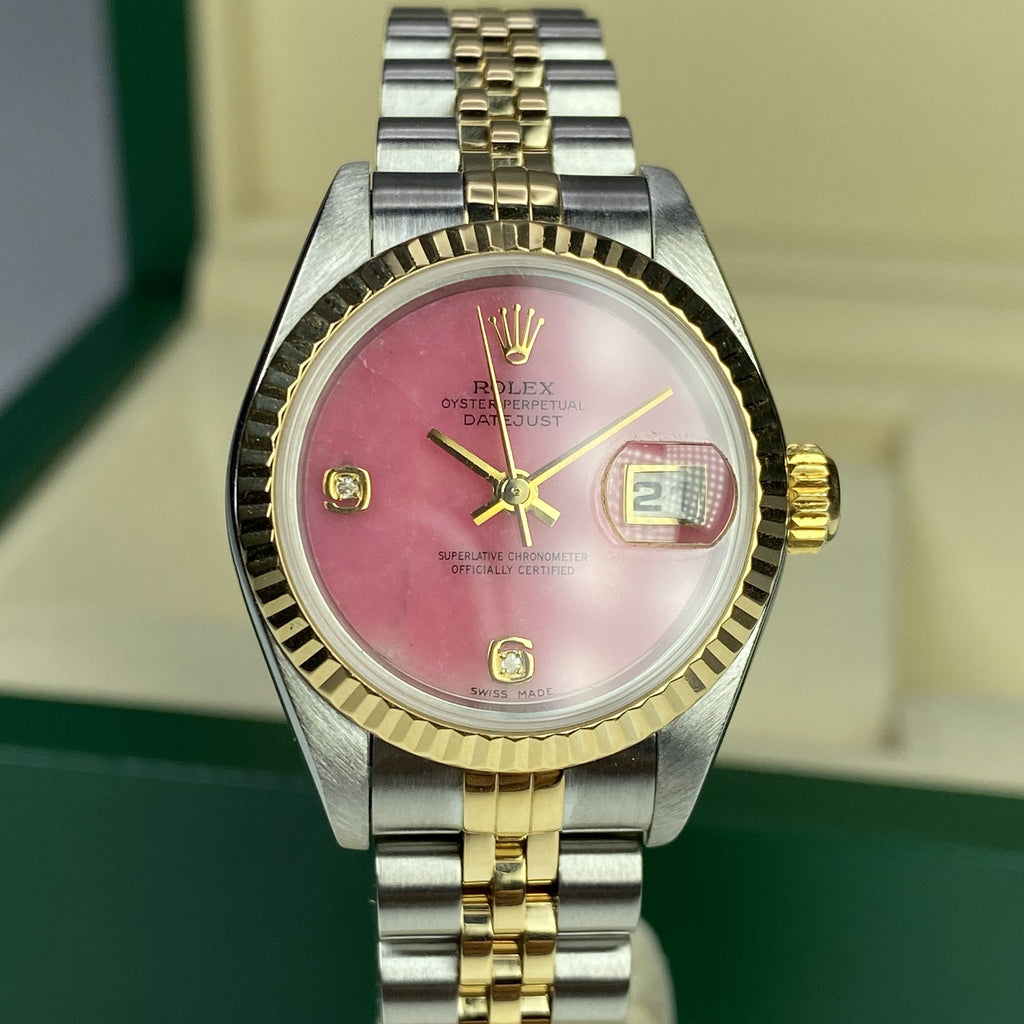 2003 Factory Pink Dial Ladies 26mm Rolex With Box