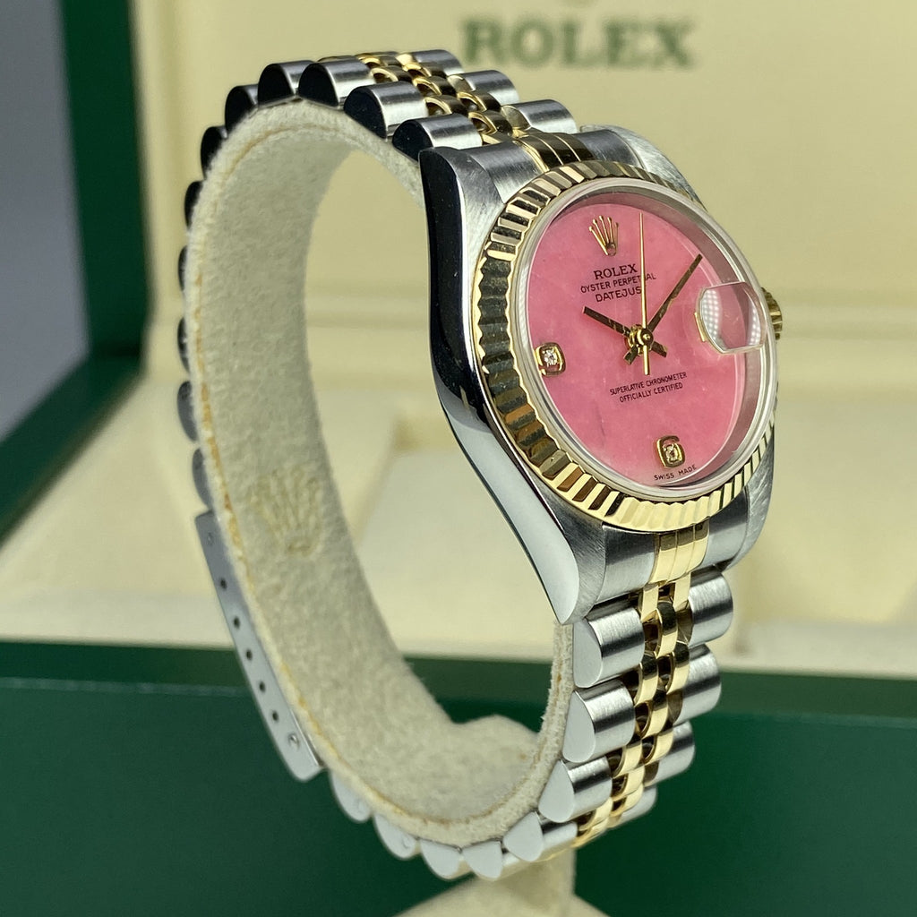 2003 Factory Pink Dial Ladies 26mm Rolex With Box