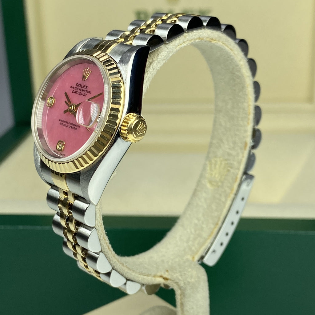 2003 Factory Pink Dial Ladies 26mm Rolex With Box