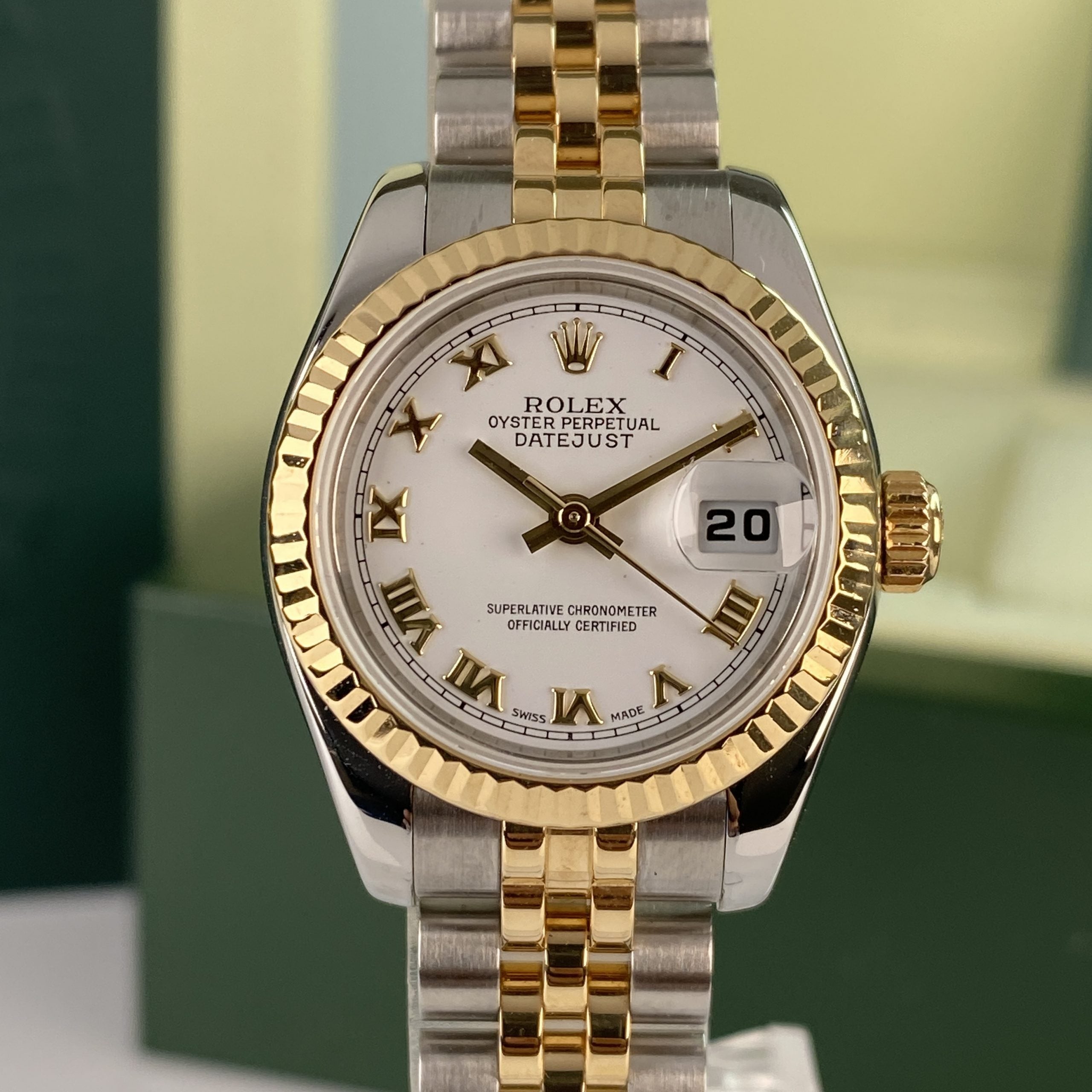 Rolex Datejust 179174 Ladies 26mm Jubilee Bracelets Roman Dial