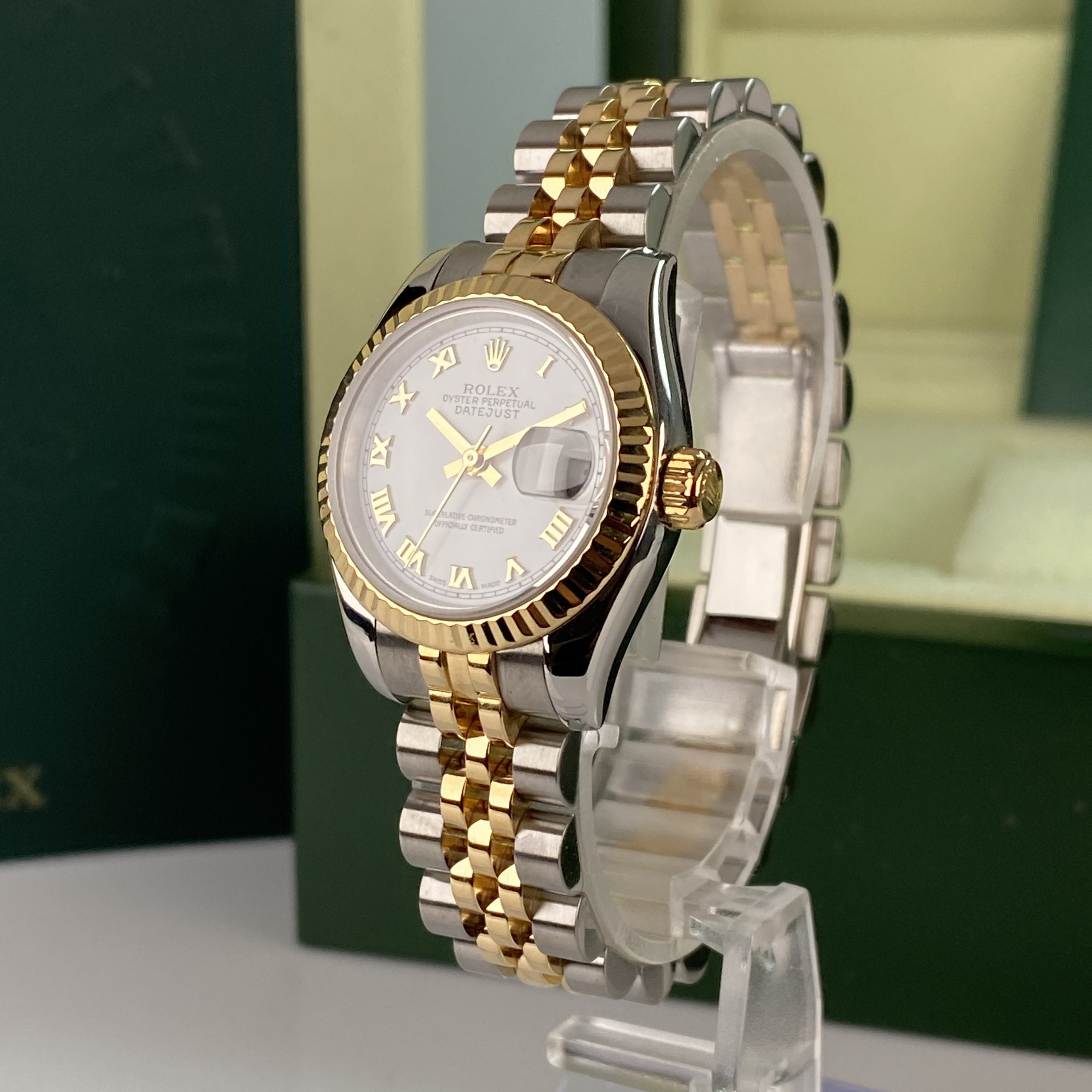 Rolex Datejust 179174 Ladies 26mm Jubilee Bracelets Roman Dial