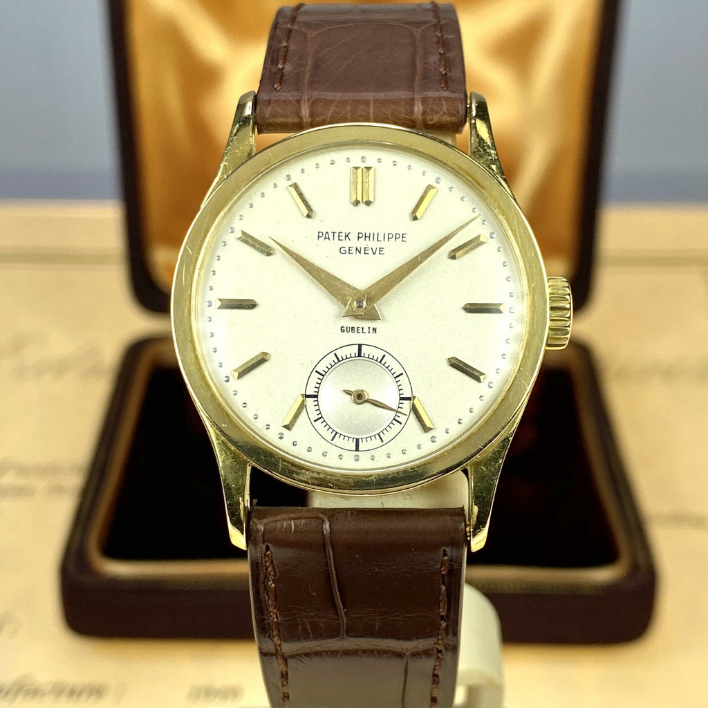 1949 Vintage Patek Philippe  Ref. 96 – Calatrava Retailed by Gubelin Box & paper