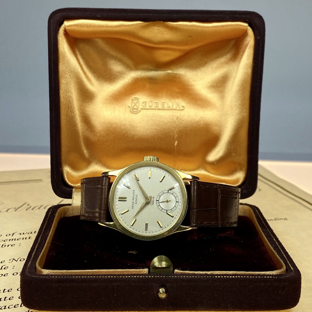 1949 Vintage Patek Philippe  Ref. 96 – Calatrava Retailed by Gubelin Box & paper
