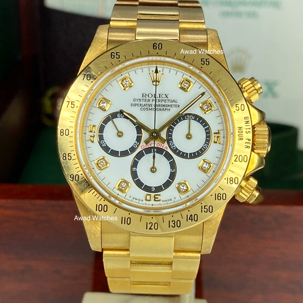 1988 Vintage Rolex Daytona 16528 Zenith Porcelain Diamonds 4 line Dial R Serial Full Set Paper Box