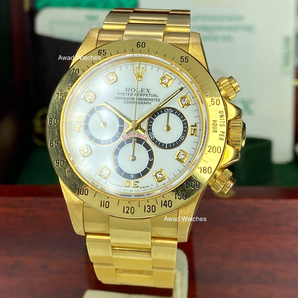1988 Vintage Rolex Daytona 16528 Zenith Porcelain Diamonds 4 line Dial R Serial Full Set Paper Box