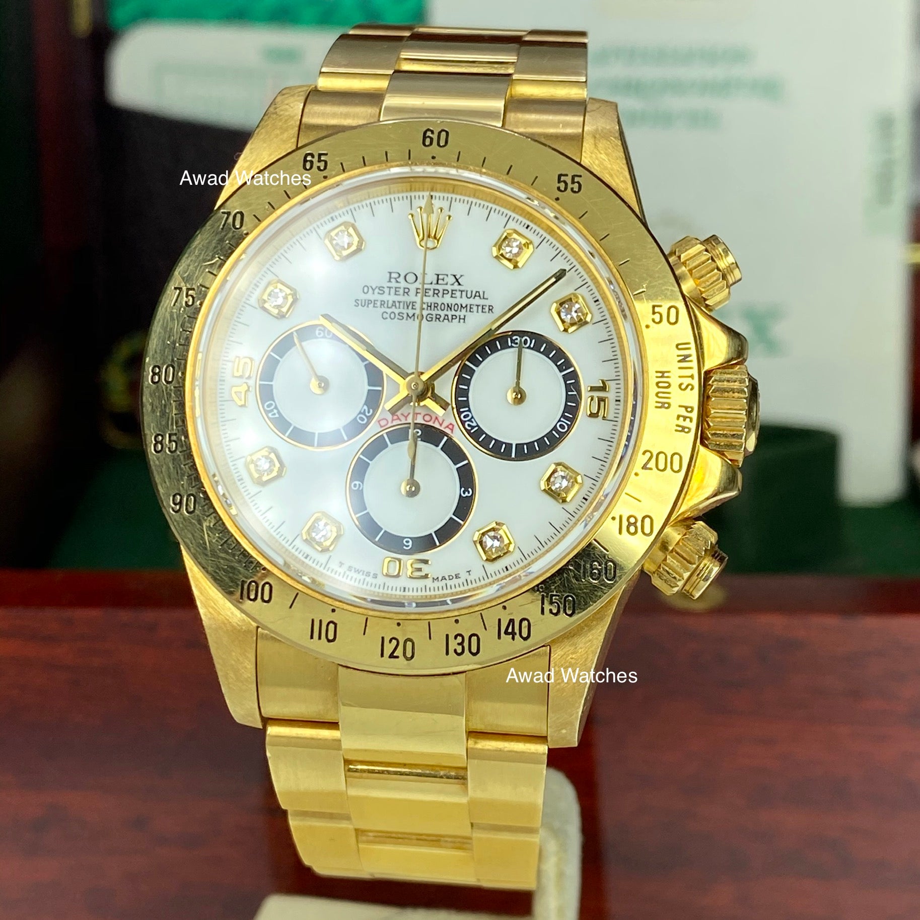 1988 Vintage Rolex Daytona 16528 Zenith Porcelain Diamonds 4 line Dial R Serial Full Set Paper Box