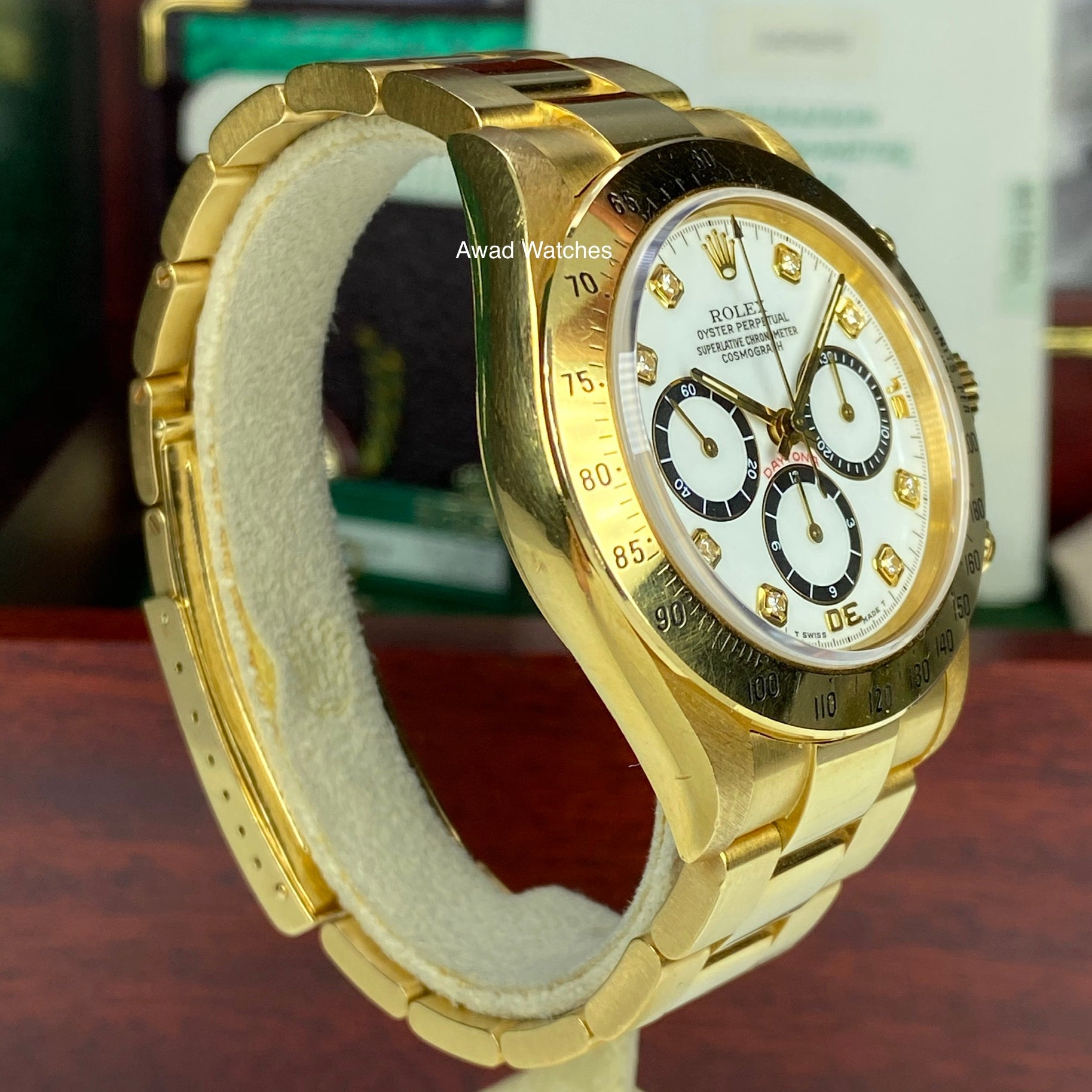 1988 Vintage Rolex Daytona 16528 Zenith Porcelain Diamonds 4 line Dial R Serial Full Set Paper Box