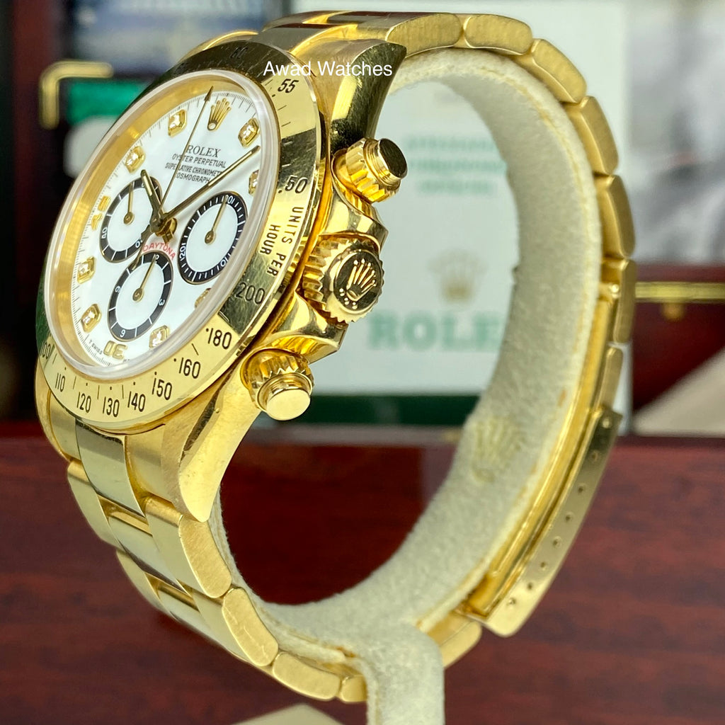 1988 Vintage Rolex Daytona 16528 Zenith Porcelain Diamonds 4 line Dial R Serial Full Set Paper Box