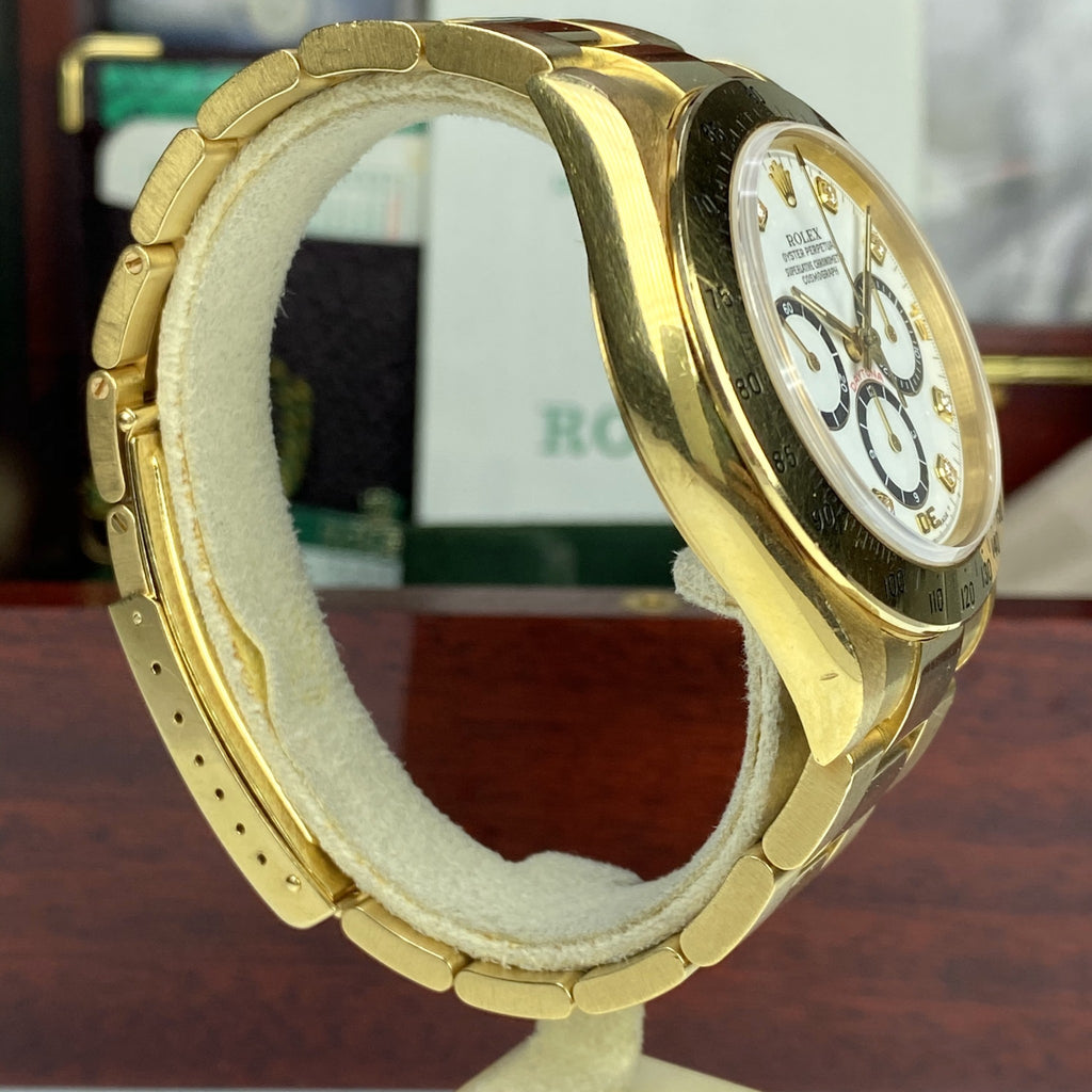 1988 Vintage Rolex Daytona 16528 Zenith Porcelain Diamonds 4 line Dial R Serial Full Set Paper Box
