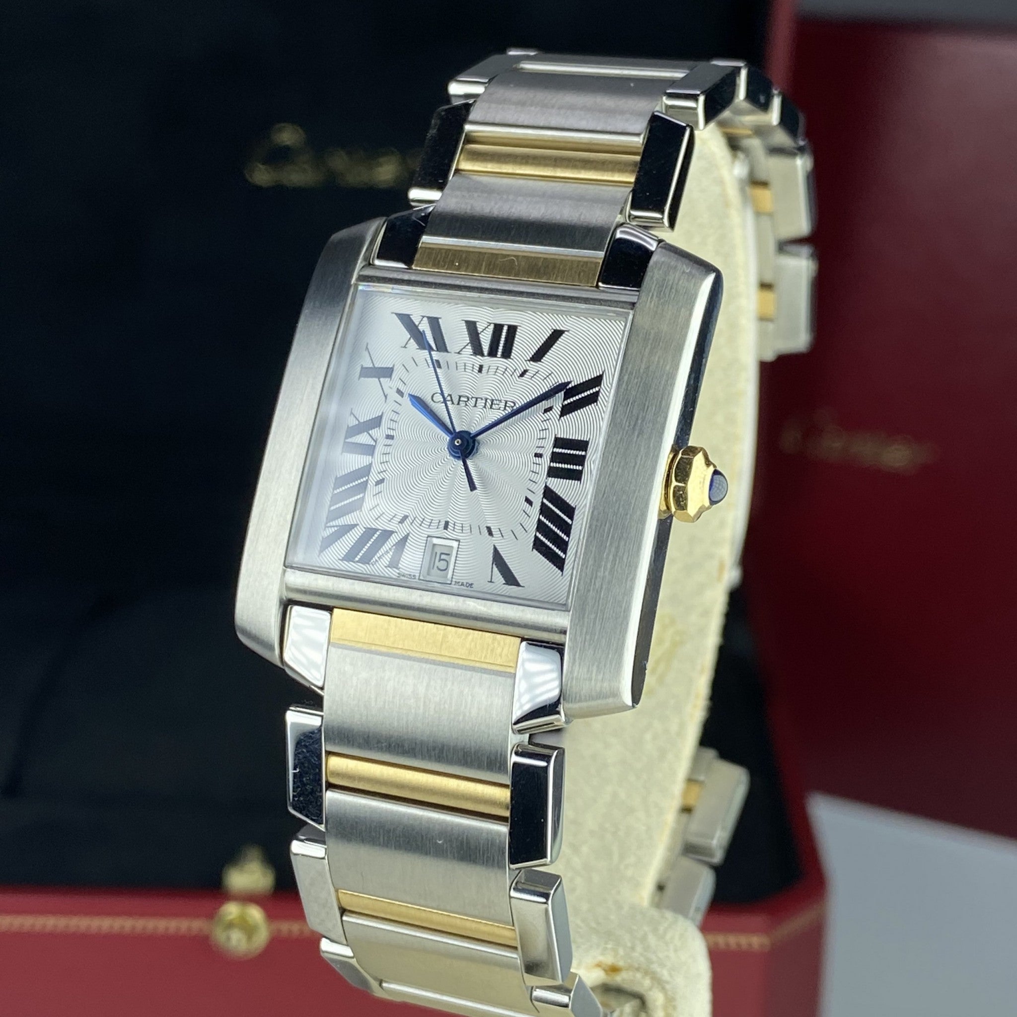 2017 Cartier Tank Francaise Large W51005Q4 Steel Gold Box & Paper