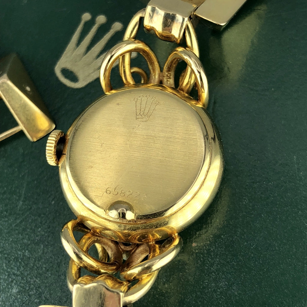 1960 Vintage Unique Rolex Ladies 8161 Diamond Serpico Y Laino 18k Gold With Box