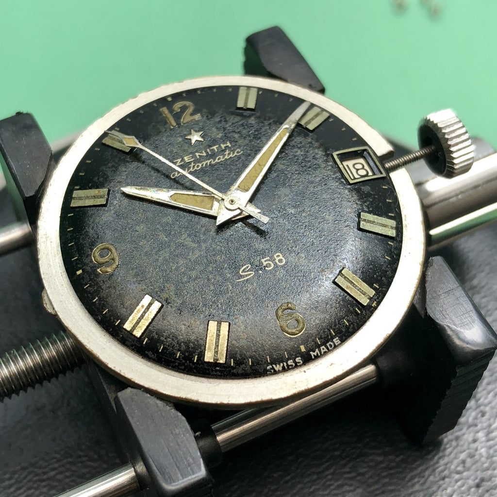 1950’s Rare Vintage Zenith S 58 Diving Milatry With Bakelite Bezel