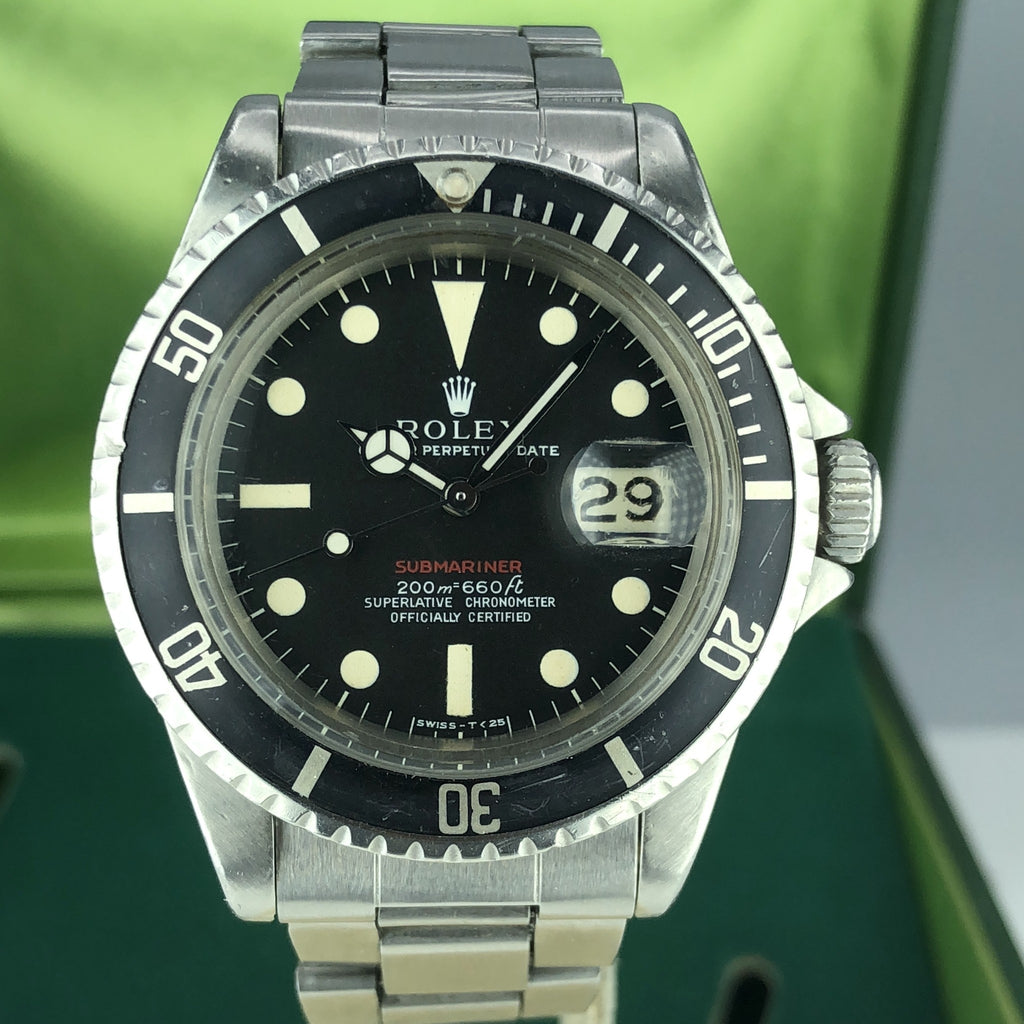 1969 Vintage Rolex 1680 Red Submariner Meters First MK1 Long F Dial