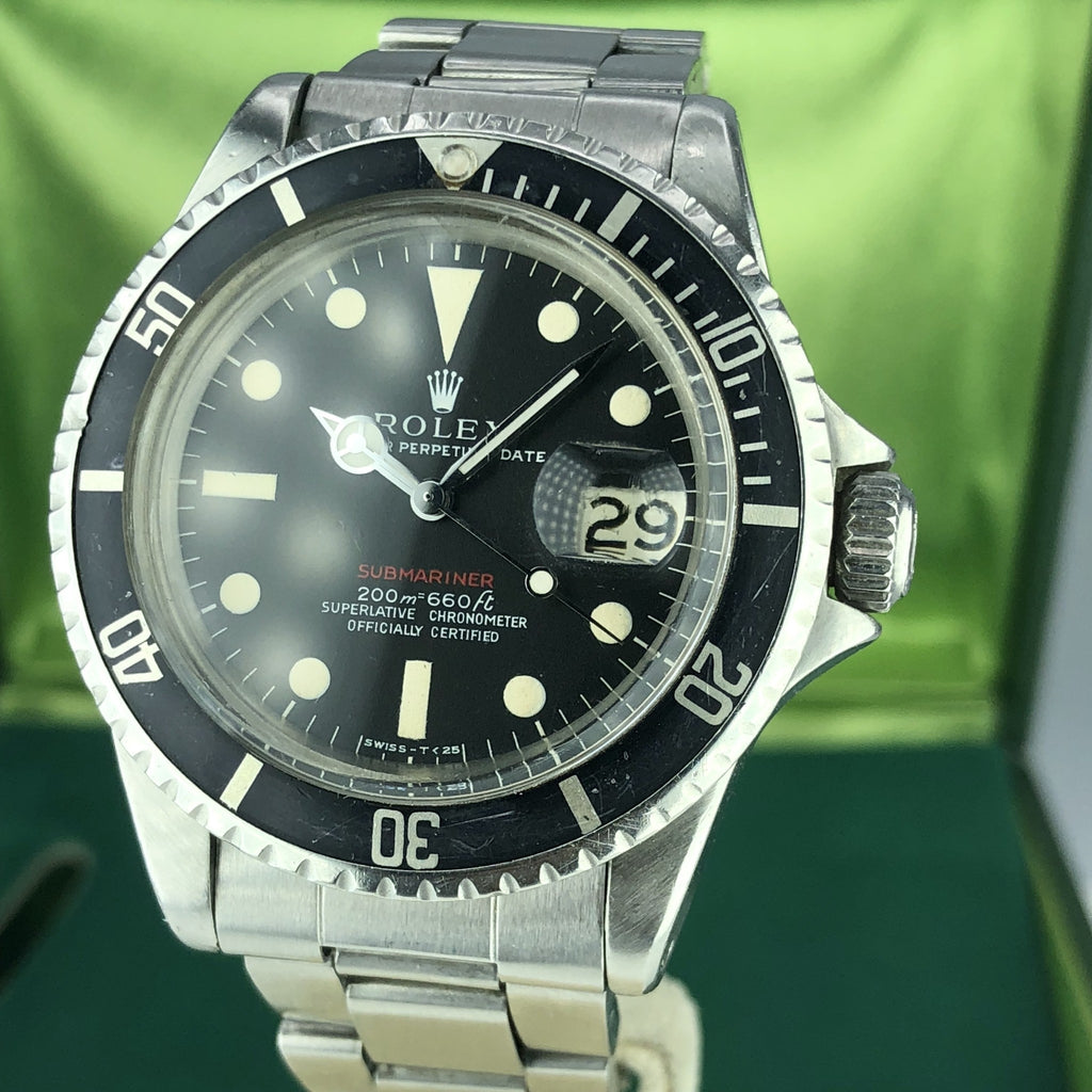1969 Vintage Rolex 1680 Red Submariner Meters First MK1 Long F Dial