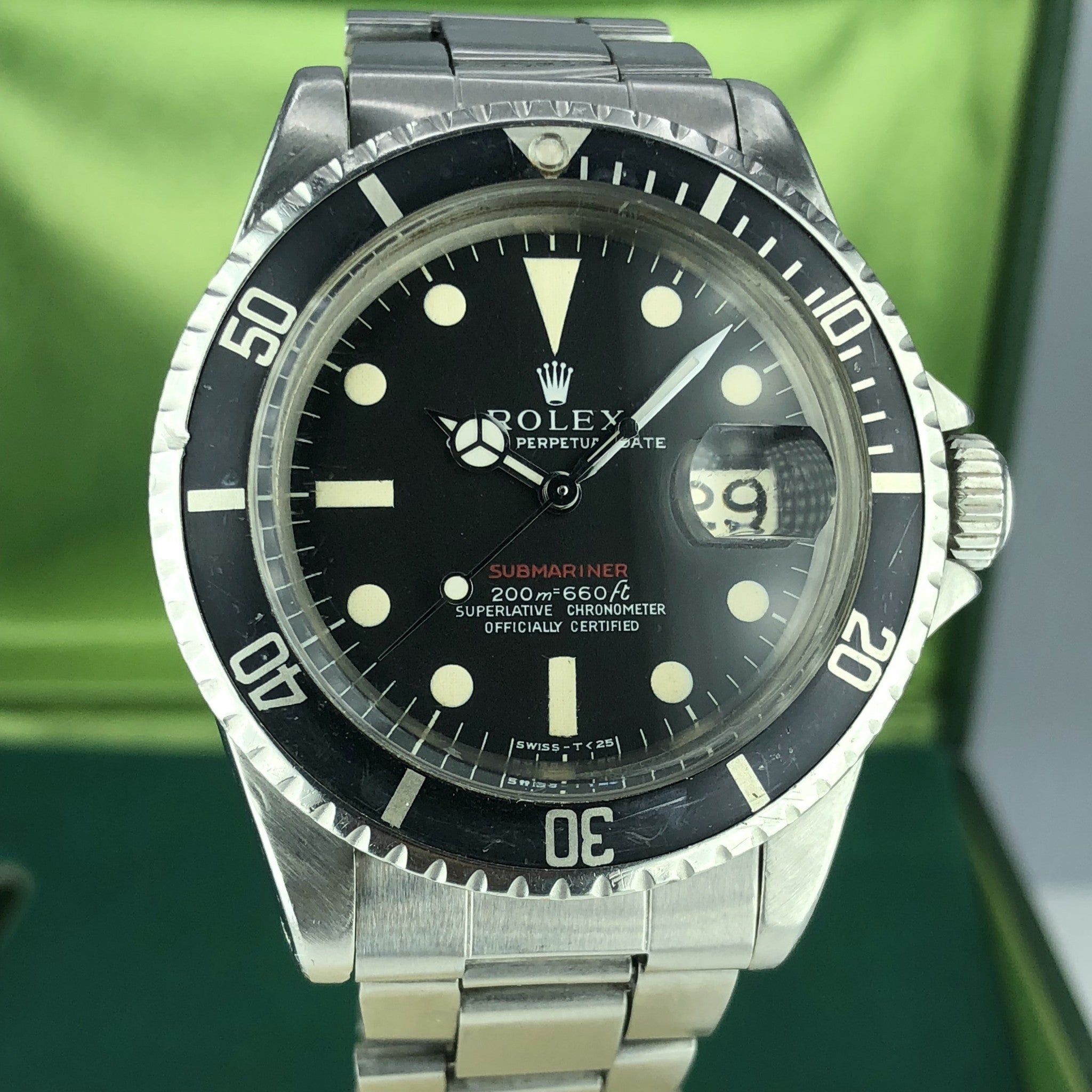 1969 Vintage Rolex 1680 Red Submariner Meters First MK1 Long F Dial
