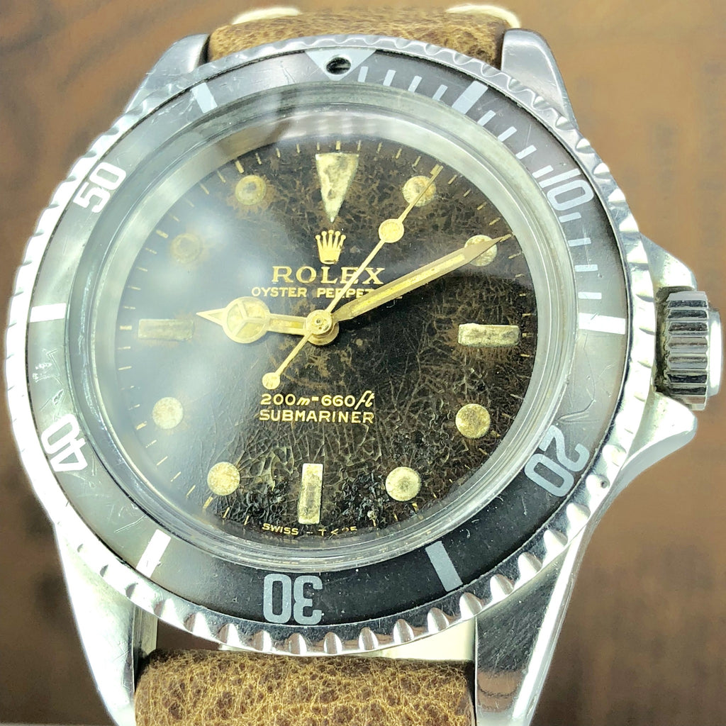 1967 Vintage Rolex 5513 Submariner Tropical Gilt Dial JFM Army Engraving