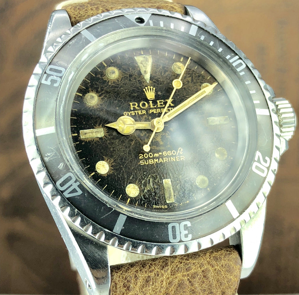 1967 Vintage Rolex 5513 Submariner Tropical Gilt Dial JFM Army Engraving