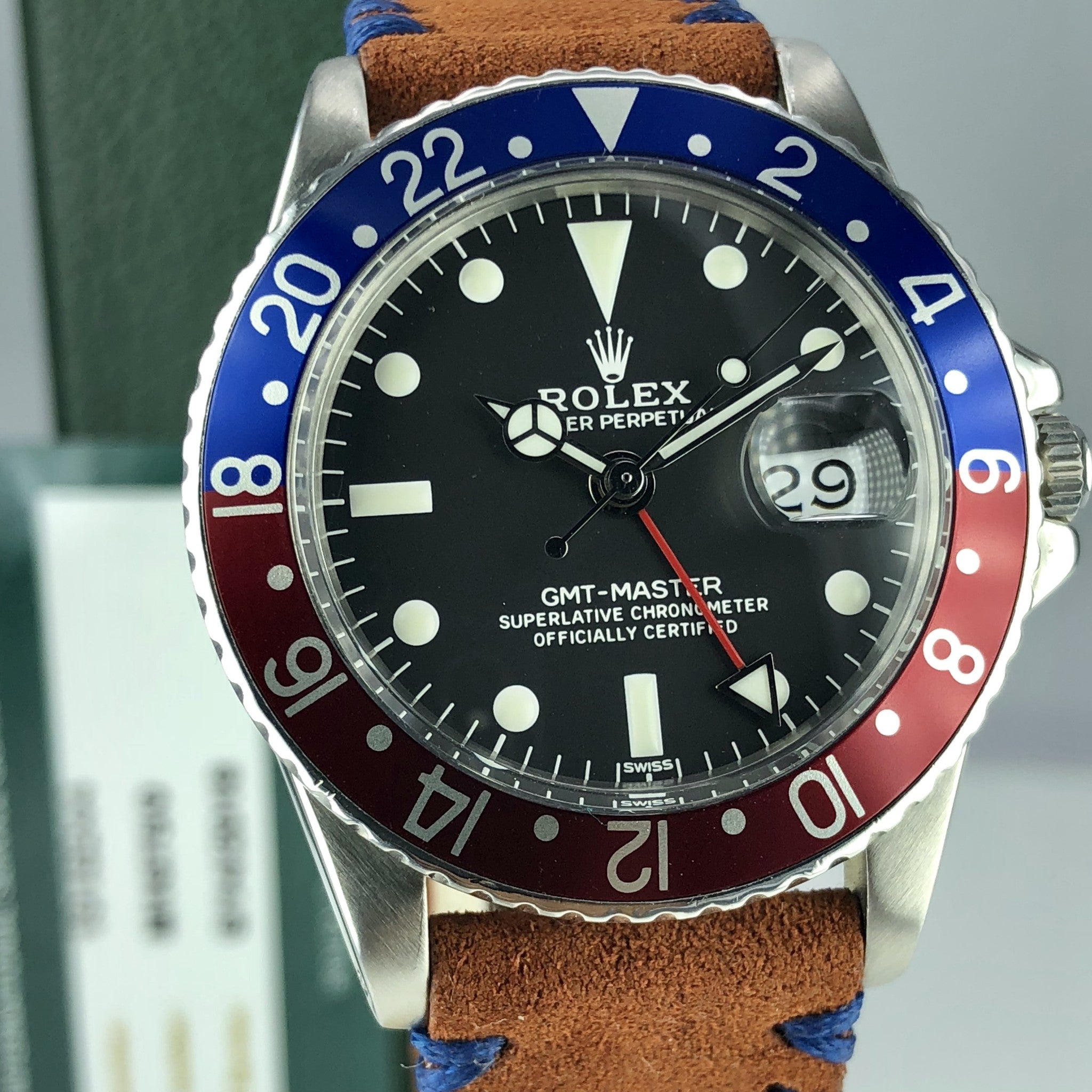 1968 Vintage Rolex GMT Master 1675 With Service 2018 Box & Paper