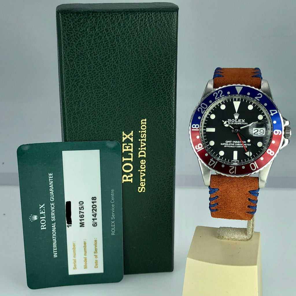 1968 Vintage Rolex GMT Master 1675 With Service 2018 Box & Paper