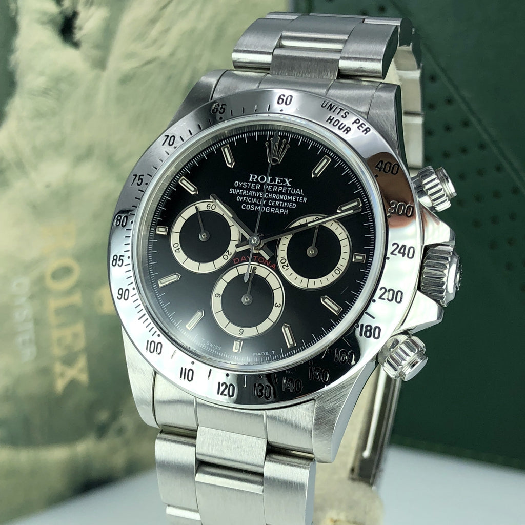 Vintage Rolex Daytona 16520 Black Inverted 6 Dial zenith 1989 L Serial With Box