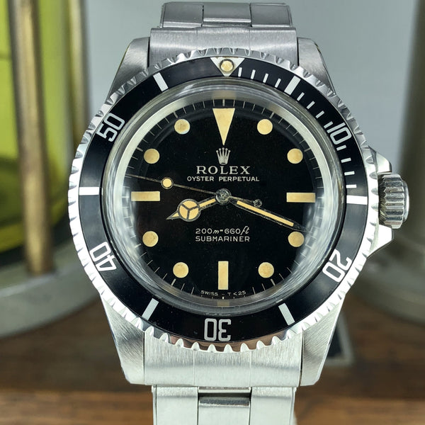 1965 Vintage Rolex 5513 Submariner Tropical Super Glossy Gilt Dial
