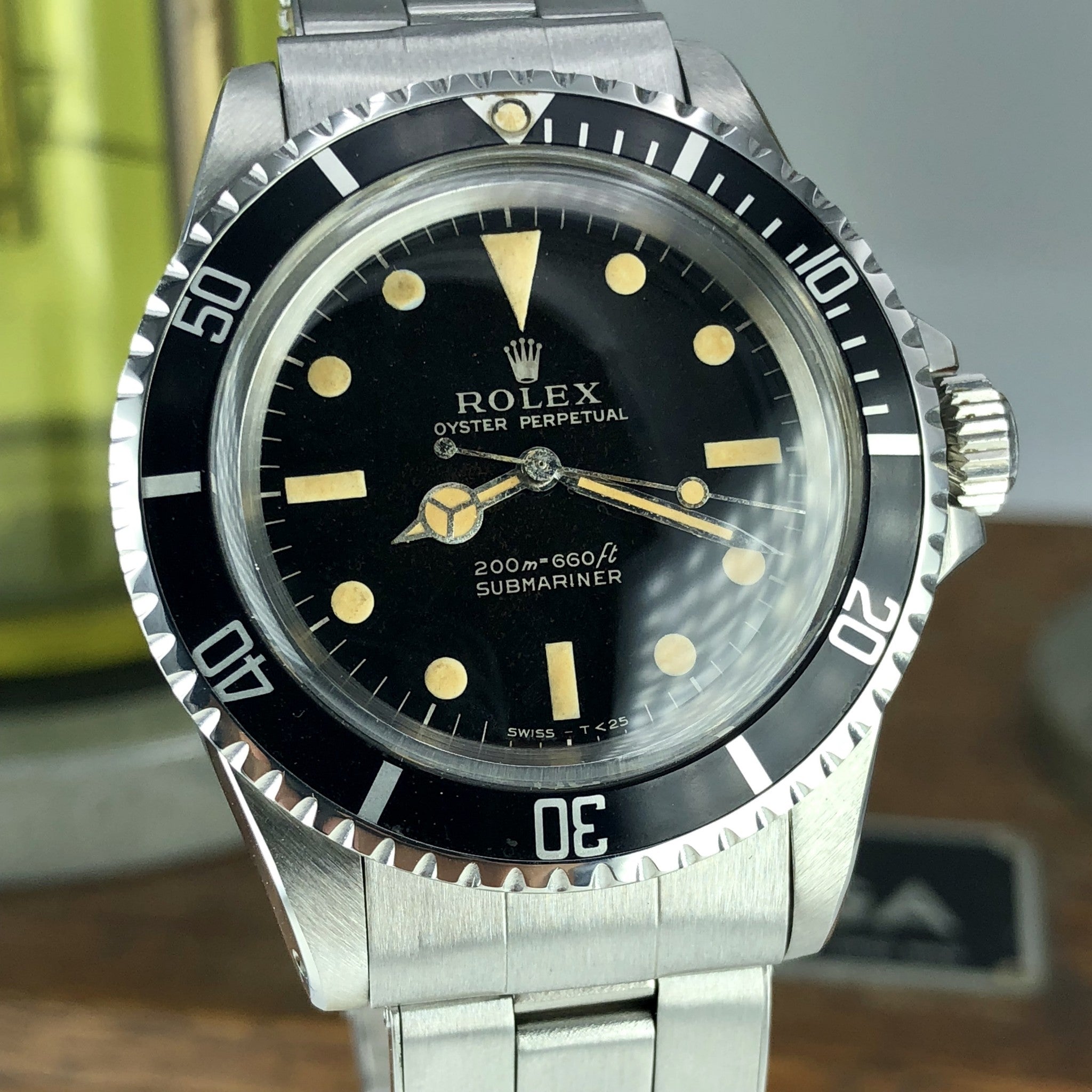 1965 Vintage Rolex 5513 Submariner Tropical Super Glossy Gilt Dial