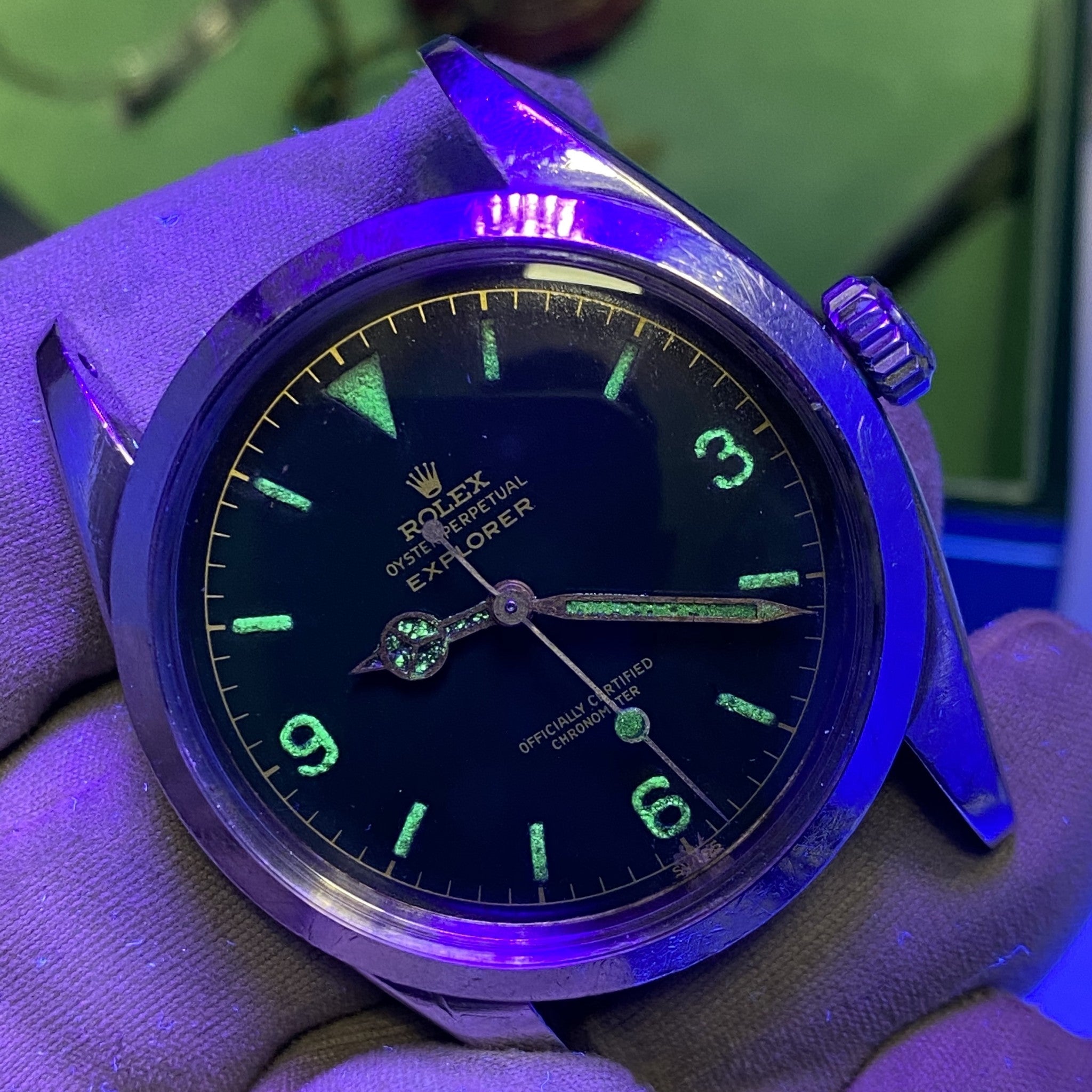 1958 Vintage Rolex 6610 Explorer Gilt Chapter fullset Box & Paper