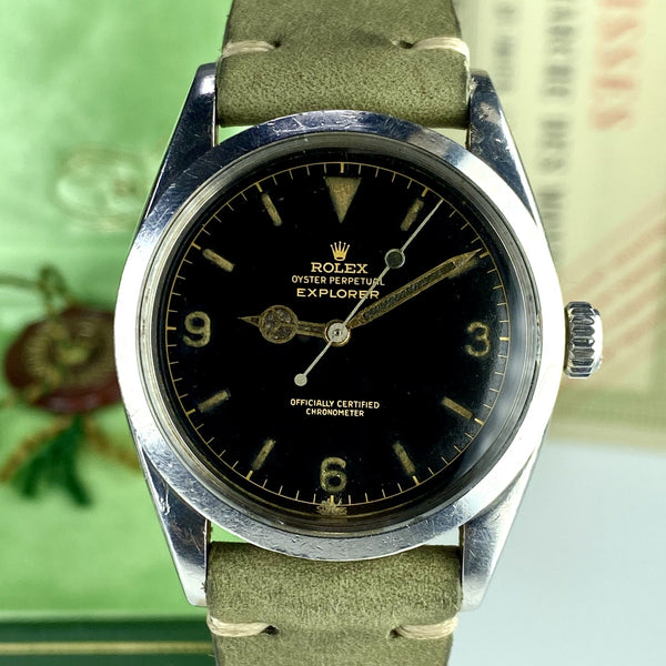 1958 Vintage Rolex 6610 Explorer Gilt Chapter fullset Box & Paper