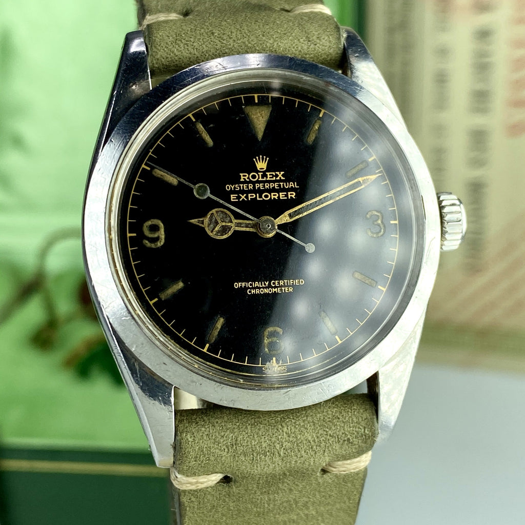 1958 Vintage Rolex 6610 Explorer Gilt Chapter fullset Box & Paper