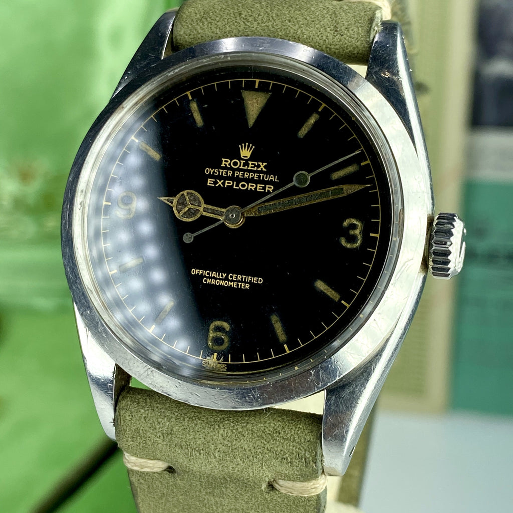 1958 Vintage Rolex 6610 Explorer Gilt Chapter fullset Box & Paper