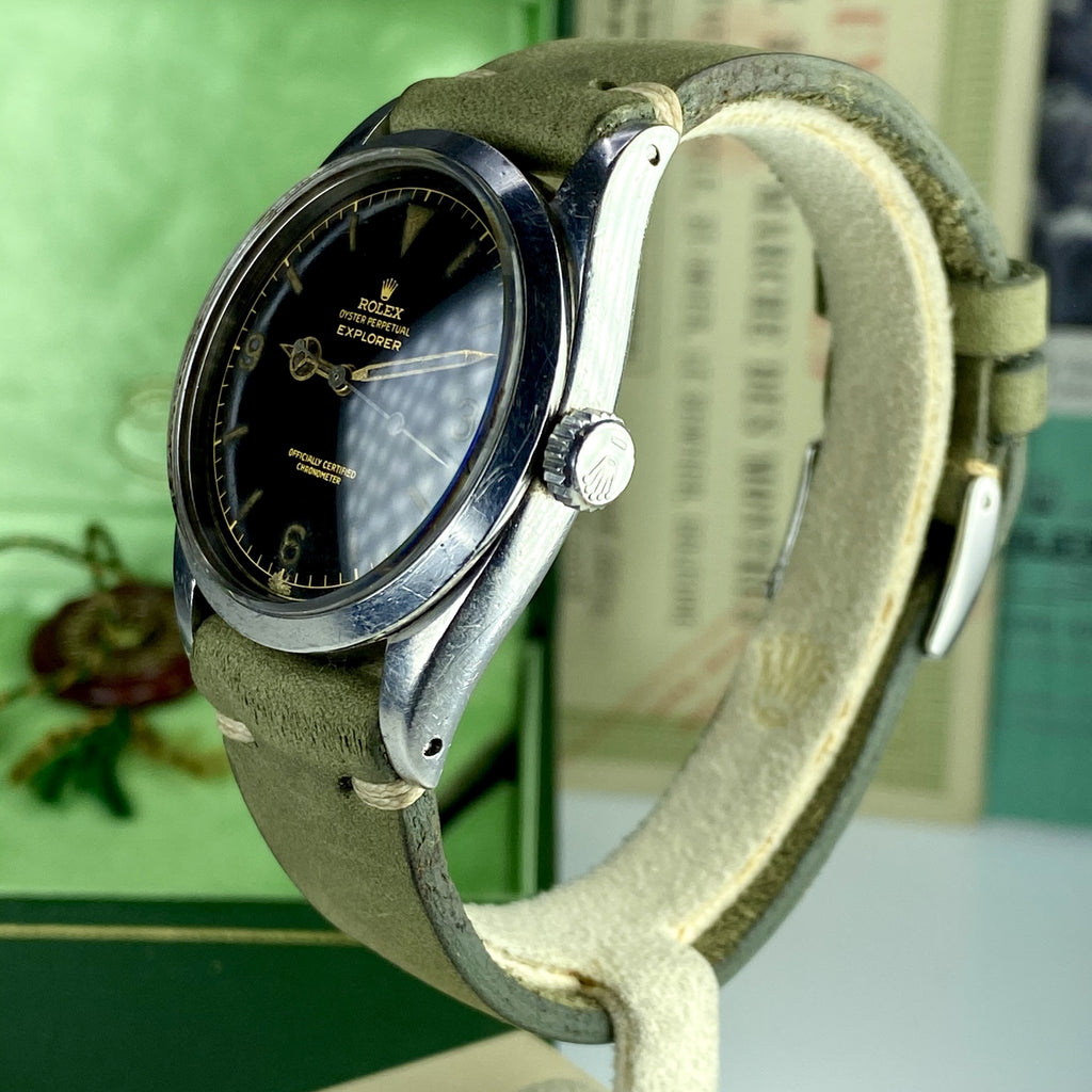 1958 Vintage Rolex 6610 Explorer Gilt Chapter fullset Box & Paper